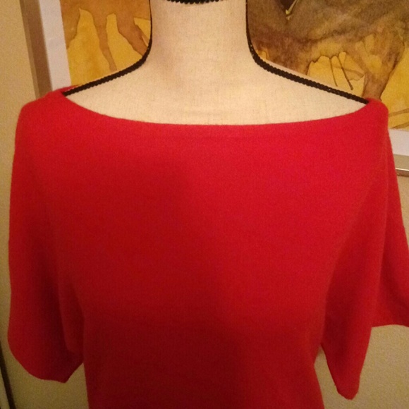 EUC Tory Burch 100% Cashmere Red Sweater/Tunic XS - Picture 2 of 6